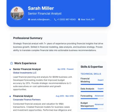 Modern Resume template preview